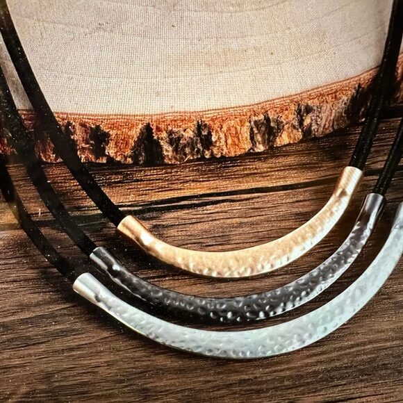 Handcrafted Vintage Black Leather Pendant Necklace Bohemian Style Necklace , Gi - Picture 7 of 9